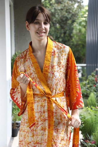 Reine seide midi kimono - reine,